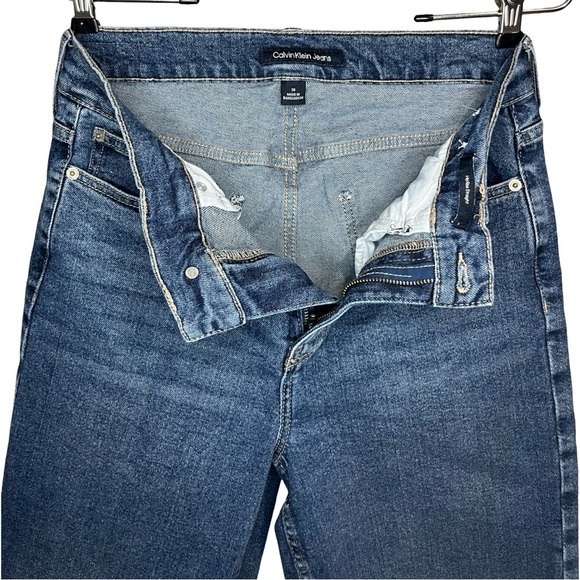 Calvin Klein High Rise Straight Blue Denim Jeans - Picture 4 of 7